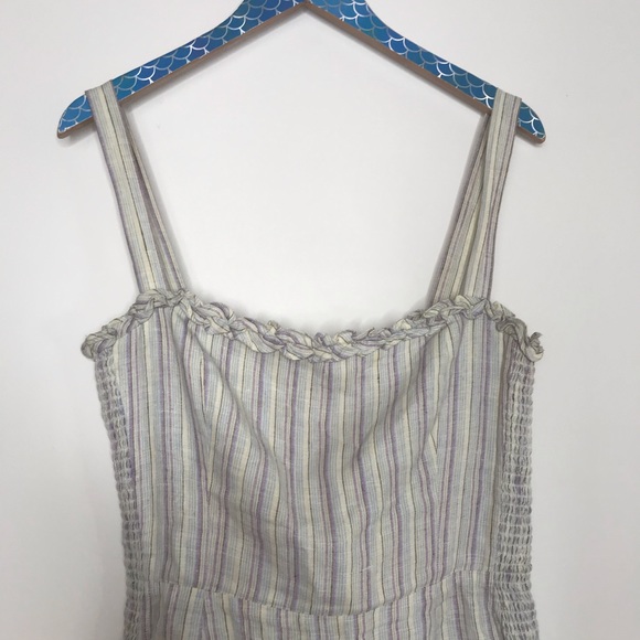 Reformation Ruffle Trim Smocked Stretch Mini Dress - Picture 2 of 8